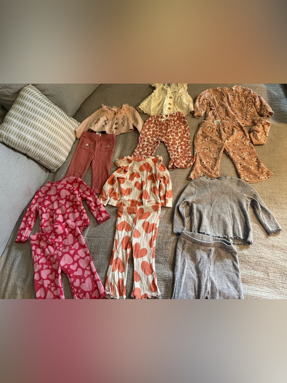 Old Navy Kids Matching Set Bundle - Pink, Peach, Cream, Rust, Gray